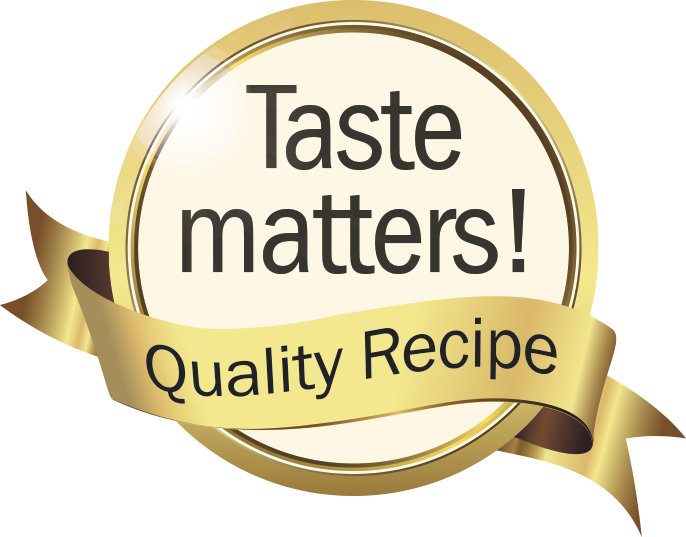 Symbol där det står Taste Matters! Quality Recipe